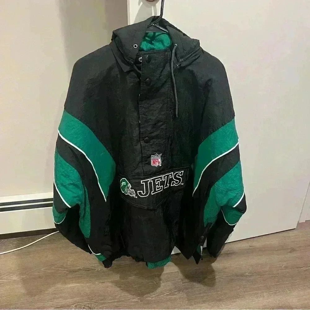 Vintage 90s New York Jets Starter pullover jacket NFL Football Pro Line Official - Picture 2 of 13